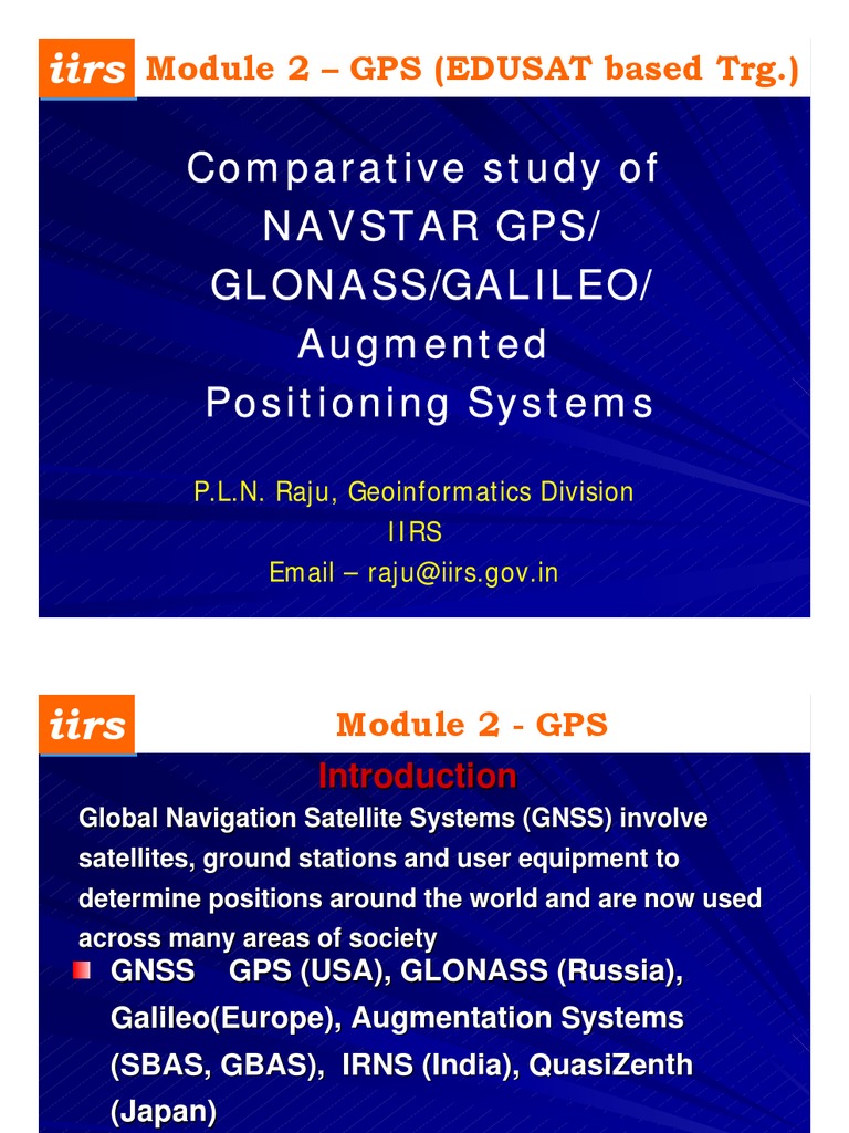 Comparison GPS GLONASS Galileo PLNRaju2 Sistema de Posicionamiento