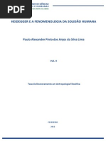Heidegger e a fenomenologia da solidão humana (vol. II)