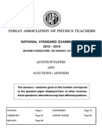 IAPT National Stanandard Exam 2013-14