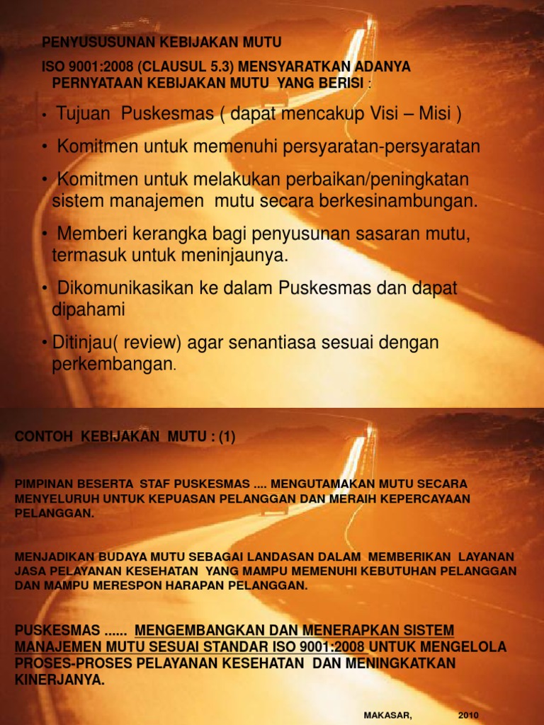 Kebijakan Mutu Puskesmas