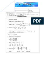 Lista de Exercícios de Matemática de Matrizes e Determinantes Do 2º Ano Do Ensino Médio