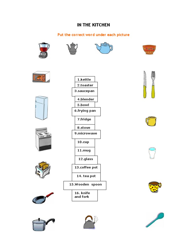 Kitchen Items Identification Guide | PDF | Cooking, Food & Wine | Home ...