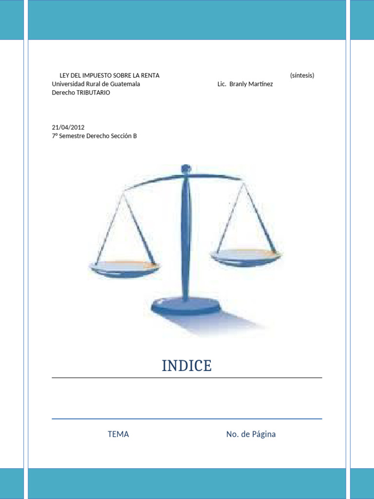 Síntesis de la Ley del ISR en Guatemala | PDF | Impuesto sobre la renta ...