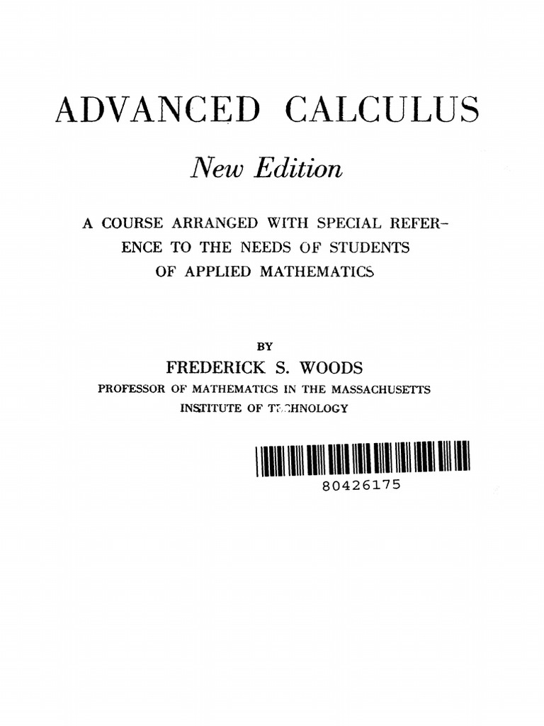 Advanced Calculus Woods | PDF