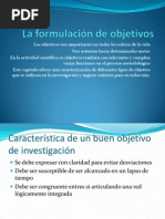La formulación de objetivos