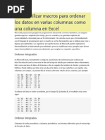 Download Cmo utilizar macros para ordenar los datos en varias columnas como una columna en Excel by Betto Pinto SN206156969 doc pdf