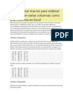 Cómo Utilizar Macros para Ordenar Los Datos en Varias Columnas Como Una Columna en Excel