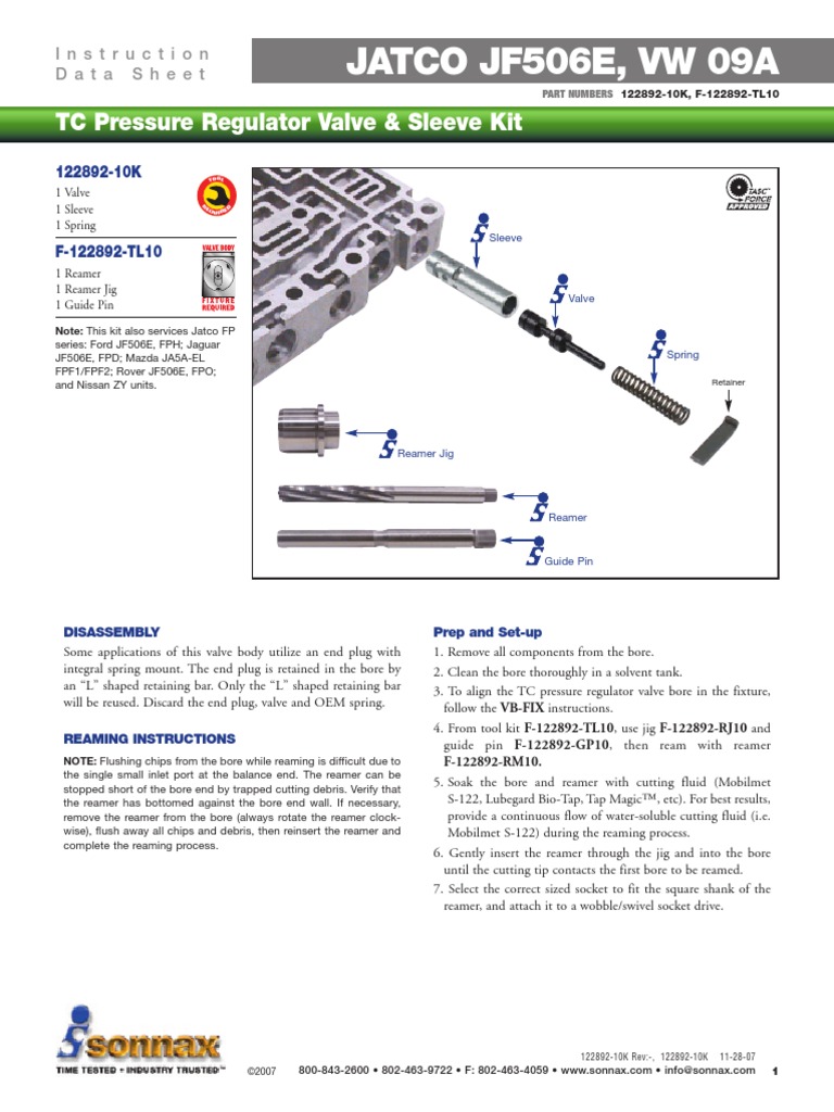 jatco o9a transmission Valve Machines