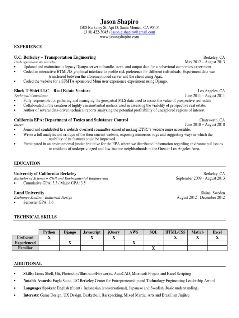 resume sample quora