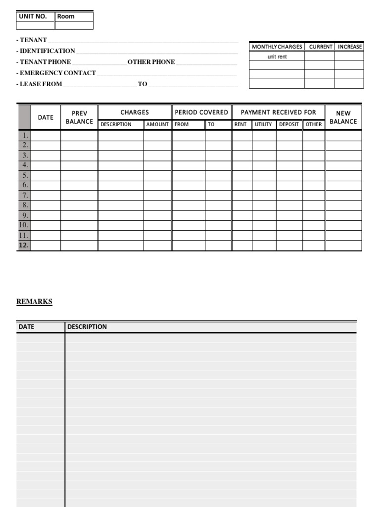 Tenant Lease and Payment Record | PDF | Business