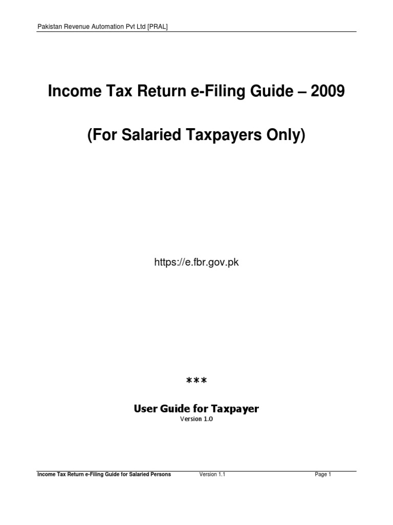 Income Tax e-Filing Guide for Salaried | PDF | Tax Return (United ...