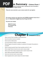 Revision Summary - Science Form 1