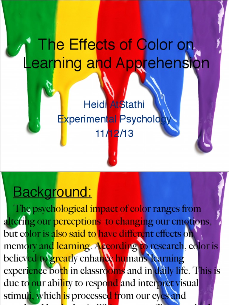 The Effects of Color on Learning and ApprehensionStatsLab Color