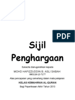 Sijil Penghargaan MP (Master)