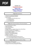 Syllabus for Numerical Analysis