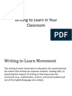 Writing To Learn in Your Classroom