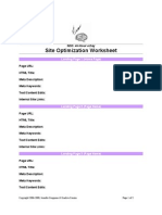 Site Optimization Worksheet