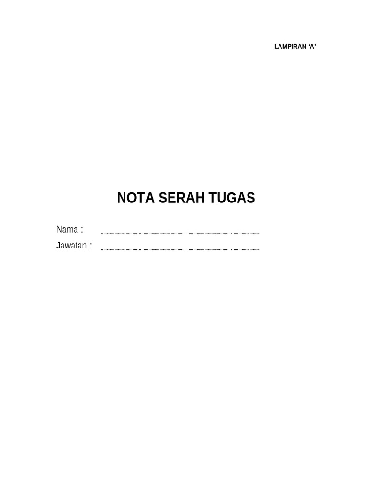 Nota Serah Tugas | PDF