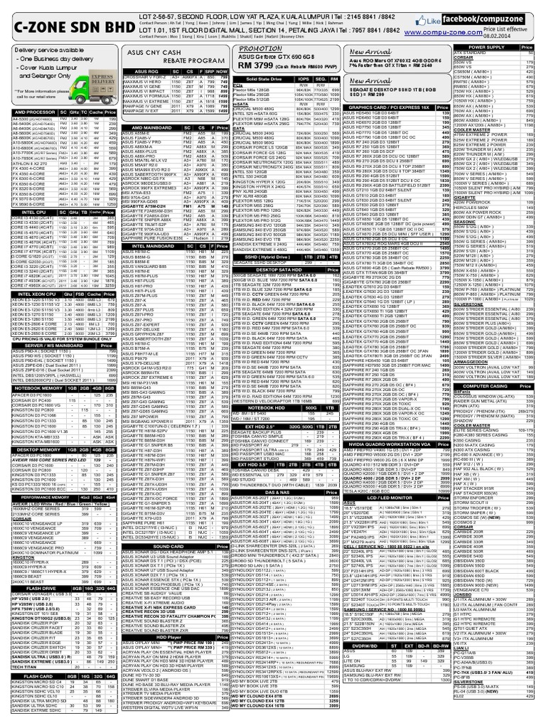 【srrp】 Price List For Czone | PDF | Computer Related Introductions