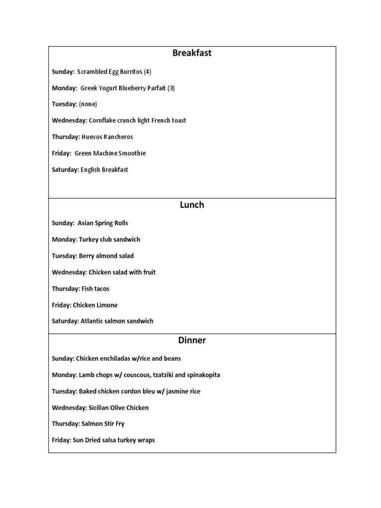 Menu Selection | PDF | Cooking, Food & Wine | Wellness