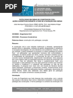 PATOLOGIAS EM OBRAS DE CONSTRUÇÃO CIVIL