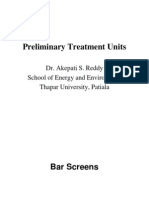 Sewage Treatment: Priliminary Treatment Units