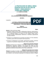 Ley para La Protección de Niños, Niñas y Adolescentes en Salas de Uso de Internet, Videojuegos y Otros Multimedias PDF