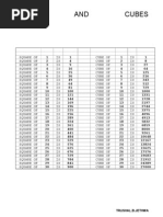 Squares and Cubes 1 to 30 Data | PDF