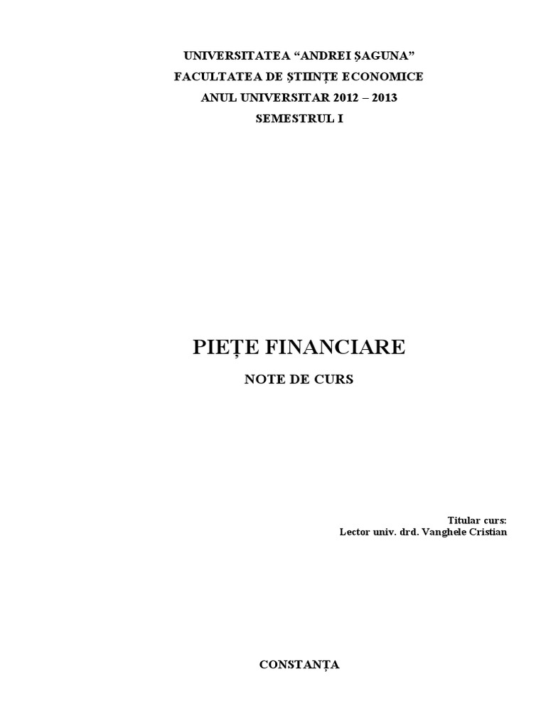 Curs Piete Financiare 2012 PDF