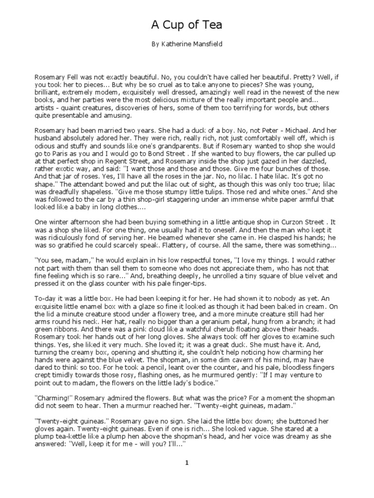 A Cup Of Tea Pdf