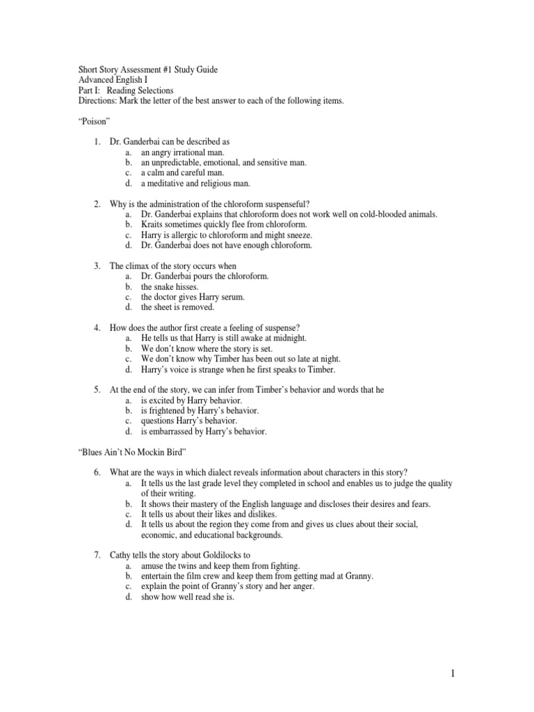 Elements of a short story picture