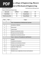 Vidyavardhaka College of Engineering, Mysore Department of Mechanical Engineering