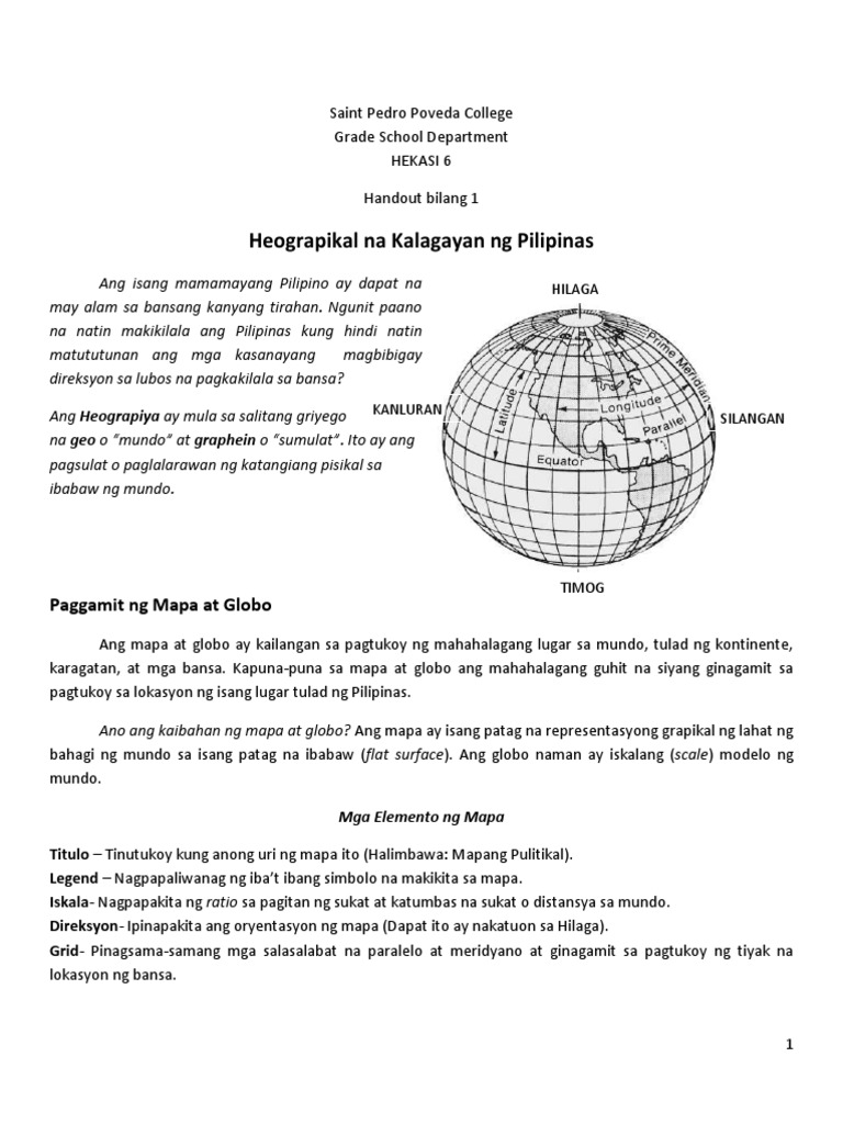 Session 1 Heograpiya Ng Pilipinas Mapa Globo 1