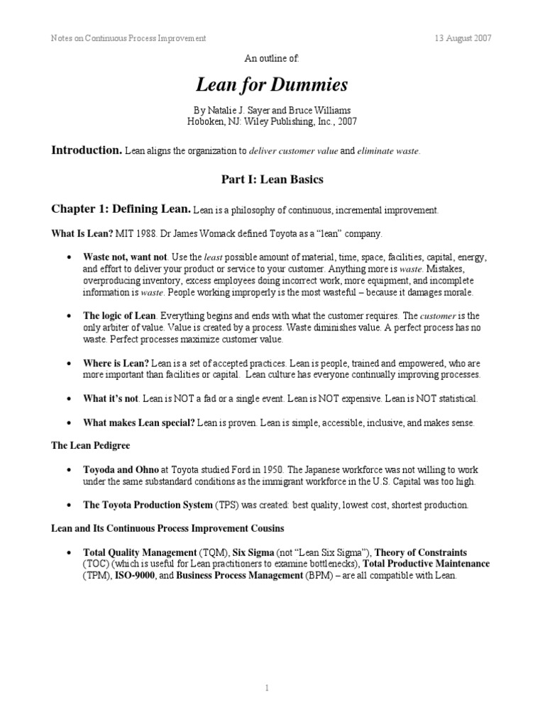 Lean Principles for Continuous Improvement | PDF | Lean Manufacturing ...