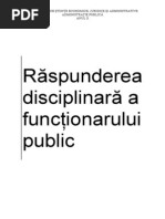 Raspunderea Disciplinara A Functionarului Public