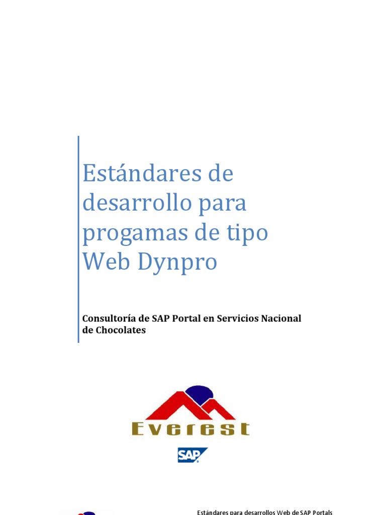 Estandares de Desarrollos Web Dynpro para SAP Portal | PDF