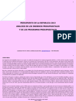 Analisis Del Presupuesto Ingresos y Programas Presupuestales 2013