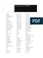 Comandos Ou Instruções MIPS