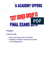 Test Series Group 03 Announcement