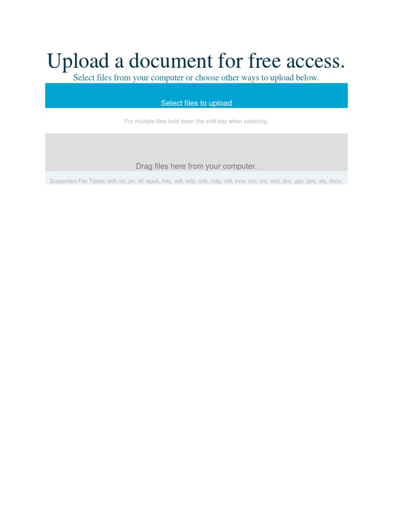 Upload A Document For Free Access | PDF