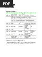 C Co Weekly Battle Rhythm Schedule | PDF