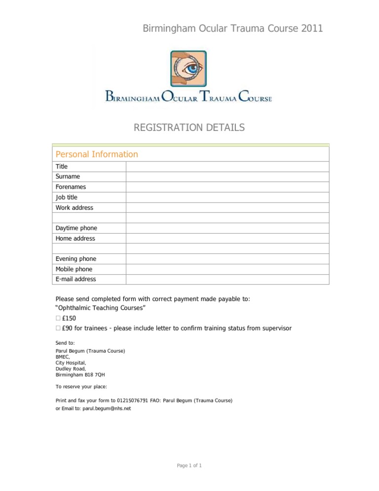 BOTC Registration Form | PDF