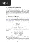 1 Constrained Optimization: 1.1 Structure of The Problem