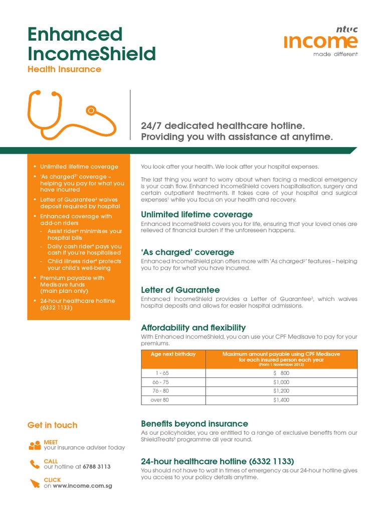 Enhanced IncomeShield Assist Rider Benefits | PDF | Deductible | Insurance