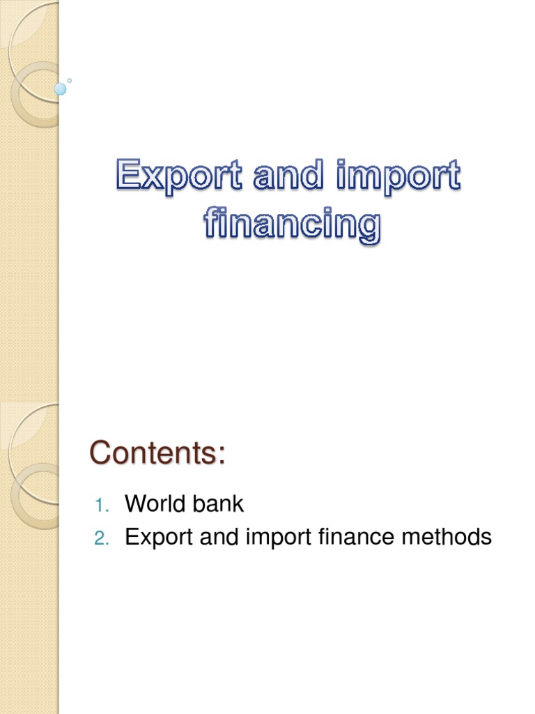 Export and Import Financing Methods | PDF | Finance & Money Management