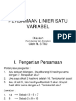 e. Persamaan Linier Satu Variabel