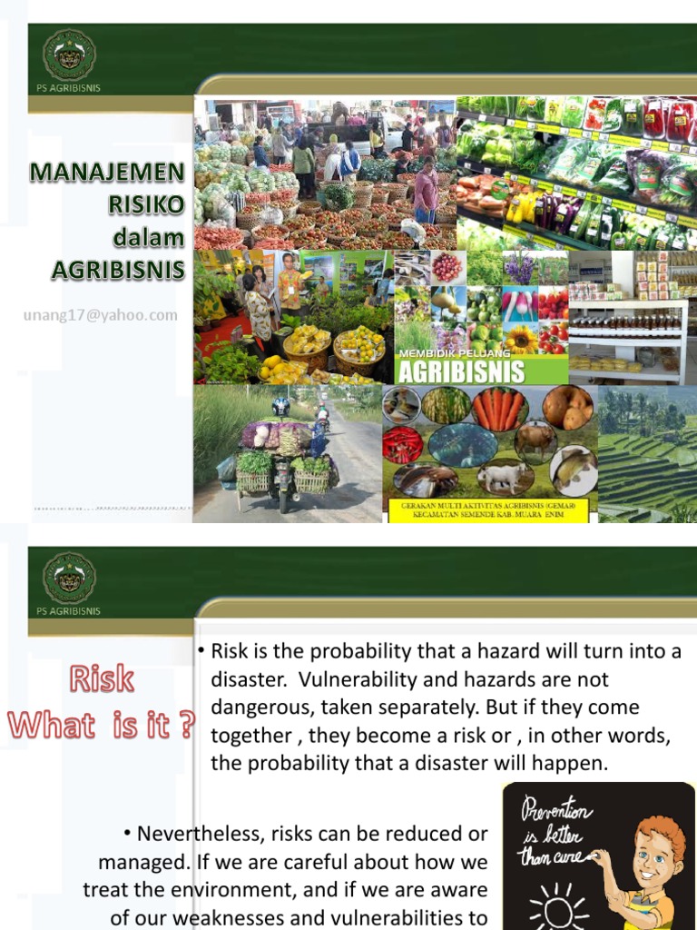 Managing Agricultural Production Risks | PDF | Human Resource ...