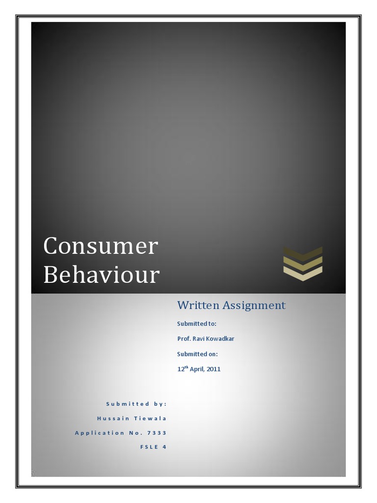 Consumer Behaviour Final Assignment | PDF | Market Segmentation ...