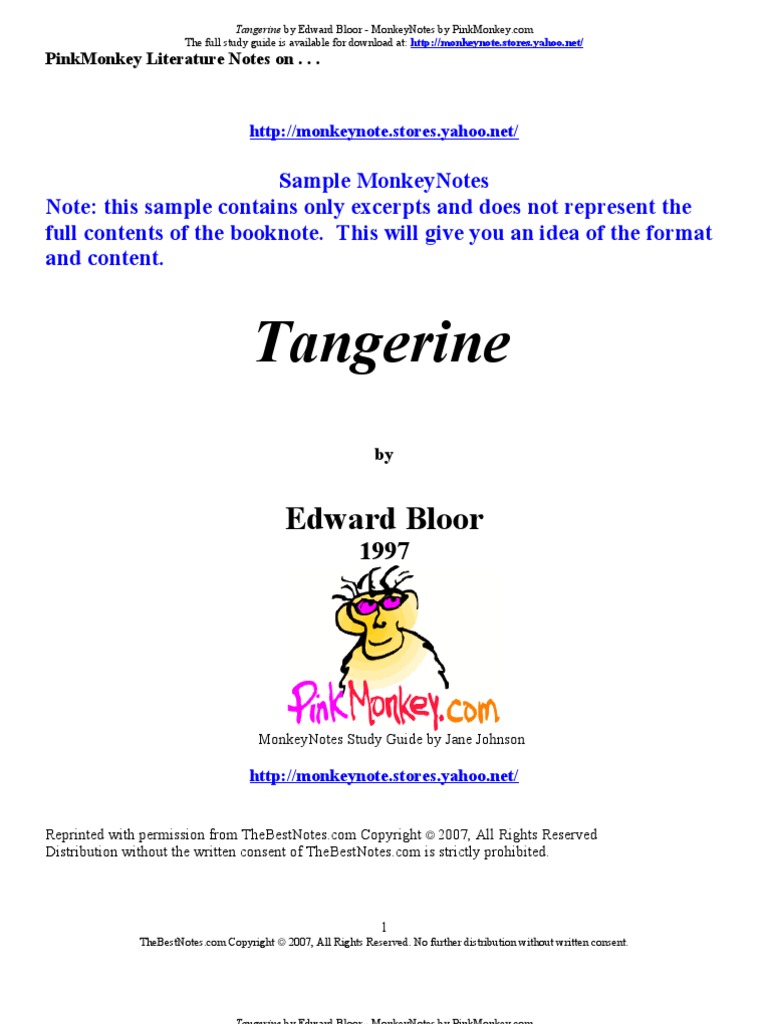 Tangerine by Edward Bloor MonkeyNotes by the Full