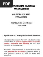 IBE NDIM Country Risk and Evaluation Lecture 21
